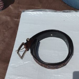 Billy Belts Brown Hand Painted Full GrainLeather Belt size 36